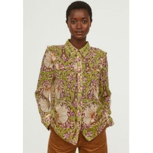 Morris & Co. x H&M button down floral blouse